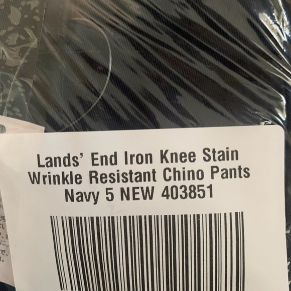 NWT LANDS' END IRON KNEE STAIN/WRINKLE RESISTANT CHINO PANTS NAVY 5 - Picture 5 of 10